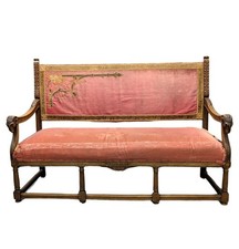 Banquette en noyer de style