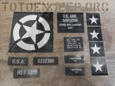 KIT POCHOIR STENCIL SCALE 1/8 REMORQUE JEEP BANTAM WILLYS HACHETTE MARQUAGE US 