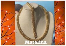 ENSEMBLE COLLIER ET BRACELET MAILLE AMÉRICAINE  PLAQUÉ OR  POUR FEMME