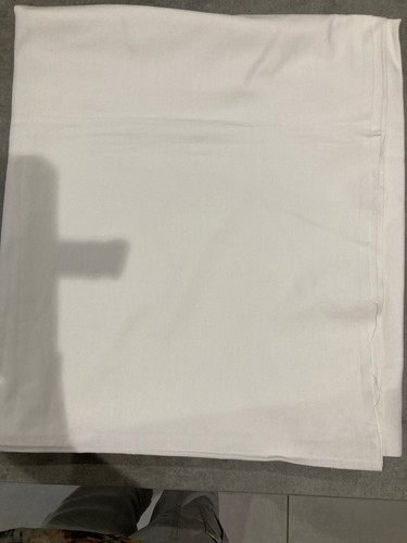 Drap plat blanc coton ourlet - blanc,