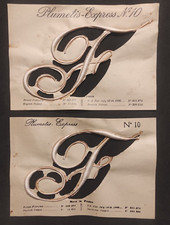 lot  2 lettres brodées " F " PLUMETIS-EXPRESS N°10 mercerie monogramme initiale