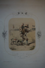 LITHO COULEUR XIX° ENFANT ENFANTINA CHIENS SAVANT SINGE CIRQUE DOMPTAGE DRESSAGE
