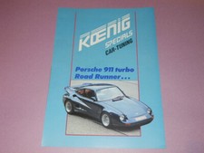 KOENIG SPECIALS - PORSCHE 911 Turbo road runner - brochure catalogue années 80