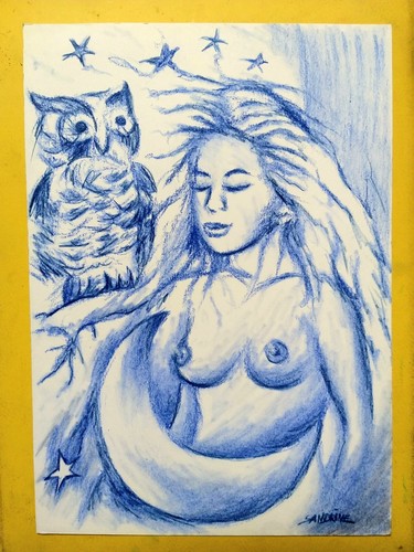 Fée nuit femme nue - nue, seins