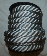 HOULES PARIS . CORDE NEUVE D 24mm L 10ml. GRIS. ESCALIER MAIN COURANTE EMBRASSE