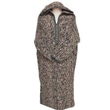 Manteau À Capuche En Laine Épais Multicolore Noir Rose Marocain Longueur 3/4