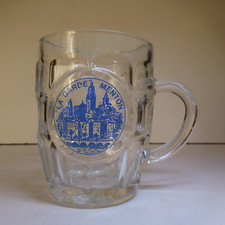 N23.604 chope bière verre La Garde Menton France art table bistrot blanc opaque