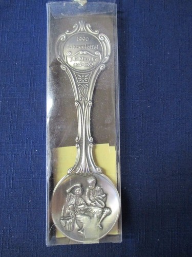 1990 jahresloffel pewter - pewter, spoon