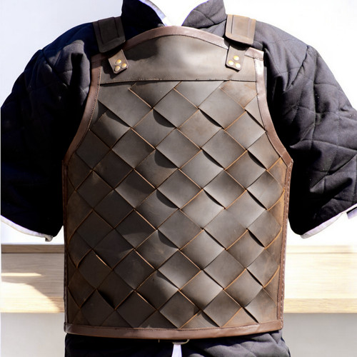 Veste viking cuir marron - veste,