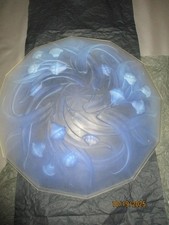 Plat Coupe Ezan Art Déco 1930 signé EZAN en verre opalescent diam.34cm FRANCE