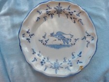 Ancienne assiettes Martres Tolosane à l'oiseau bleu Sud Ouest