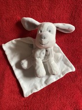 🇫🇷 Doudou Chien Poche Mouchoir Blanc Étoiles Argentées SUCRE D’ORGE NEUF