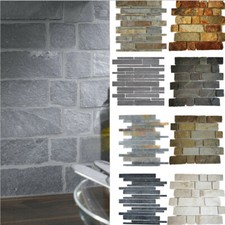 Paroi en Pierre Carrelage Mosaïque Schistes Pierre Naturelle Anthracite Maroon