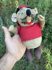 Souris Gus De Cendrillon Walt Disney Rare Peluche Années 60 Marque O’Lis Ancien