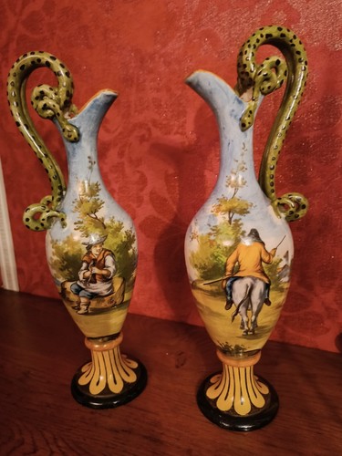 Paire vases faïence - paire, de