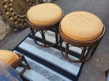 Lot 2 poufs tabourets bas