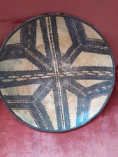 Ancien Grand Plat poterie berbère  Peinte A La Main 