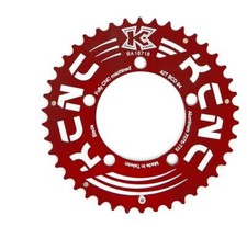 Plateau plein pedalier double VTT 42 dents rouge -fabricant KCNC