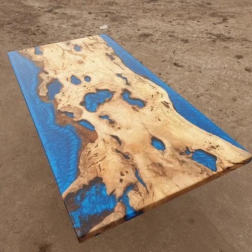Table rivière époxy bleu - de,