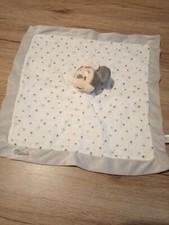 Disney Minnie la souris Doudou plat lange blanc gris étoile tbe