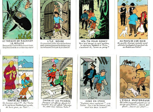 Hergé tintin 12 vignettes - hergé,