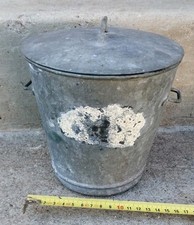 D4- Ancien jouet petite lessiveuse tôle galva zinc 16cm Enfant Déco Jardin 