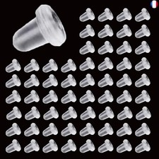 200 Pièces Fermoir Boucles D'oreilles Silicone, Universelle Attache Boucles 