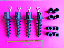 Piquets d'ancrage à visser pour tente, parasol, étendoir. Plastique. 4 pièces