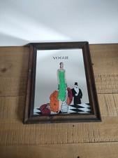 Miroir Publicitaire VOGUE Cadre En Bois - Art Deco Vintage - Couverture Déc 1925