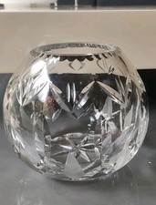 Vase Cylindrique En Cristal/Nachtmann. Motifs Floraux/Géométriques Dim 13 x 15cm