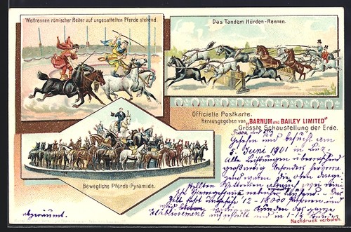 Lithographie cirque barnum and - barnum,