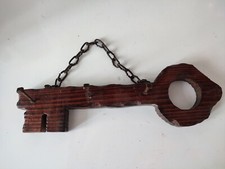 Porte clé clef mural porte torchon bois ART POPULAIRE Vintage Années 50/70 🗝️