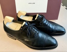Chaussures John Lobb Oxford en cuir noir poinçonné bout bonnet homme 6 US7...