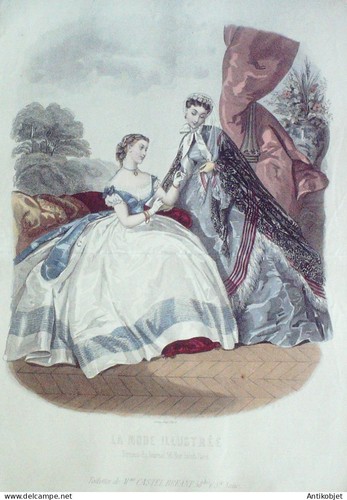 Gravure mode illustree - 1865, #