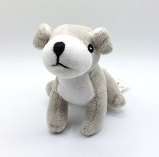 Mini peluche chien gris blanc - mini,