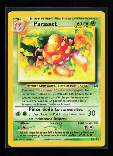 Carte pokémon parasect - pokémon, 35/64