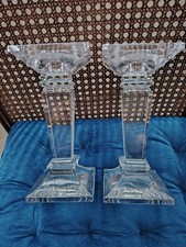 Paire de bougeoirs cristal taillé Baccarat Saint Louis