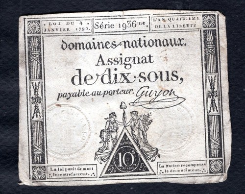Assignat sous 4 - assignat, de
