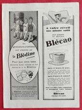 Publicité de Presse: Petit Déjeuner BLEDINE et BLECAO Gaine ROUSSEL  1931