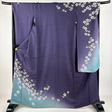 Superbe kimono Kiyoshiro Furisode de deuxième génération violet fleur de ceri...