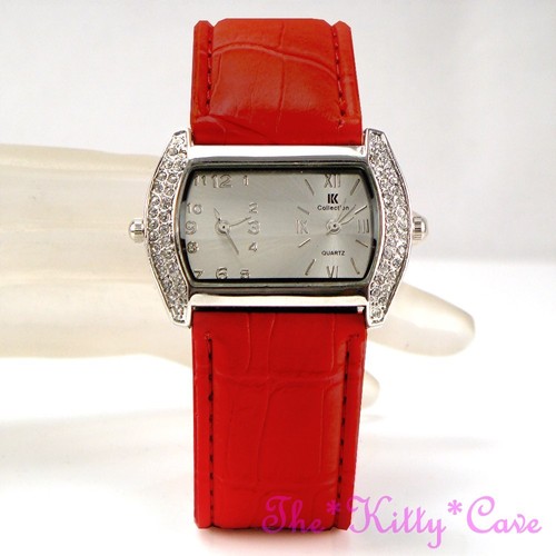 Argent rouge double cadran - argent, &