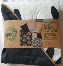 Parure réversible Sincère neuve housse de couette 140x200 et 1 taie d'oreiller