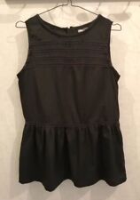 Blouse noire à volants polyester T40 Tex (2111018)