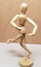Mannequin entierement articulé en bois + socle 33,5 cm   homme ou femme (REfN°2)