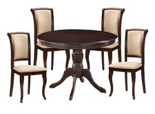 Groupe De Salle À Manger Olivia Ensemble De Table Noyer Foncé Beige