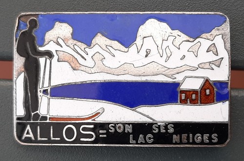 Insigne badge allos skieur - badge, lac