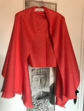 Châle chaud - étole mélange laine alpaca / alpaga Equateur couleur ORANGE saumon