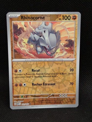 Carte pokemon rhinocorne - pokemon,