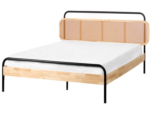 Lit double moderne rustique - lit,