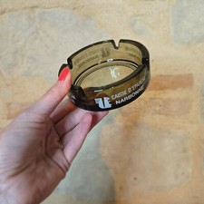 Cendrier publicitaire Caisse d'Epargne NARBONNE, ambré, années 70 vintage